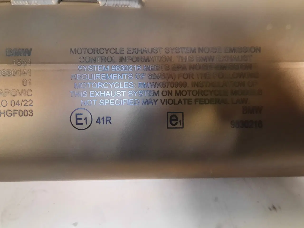 Billede 3 - BMW Akrapovic udstødning S1000R/RR