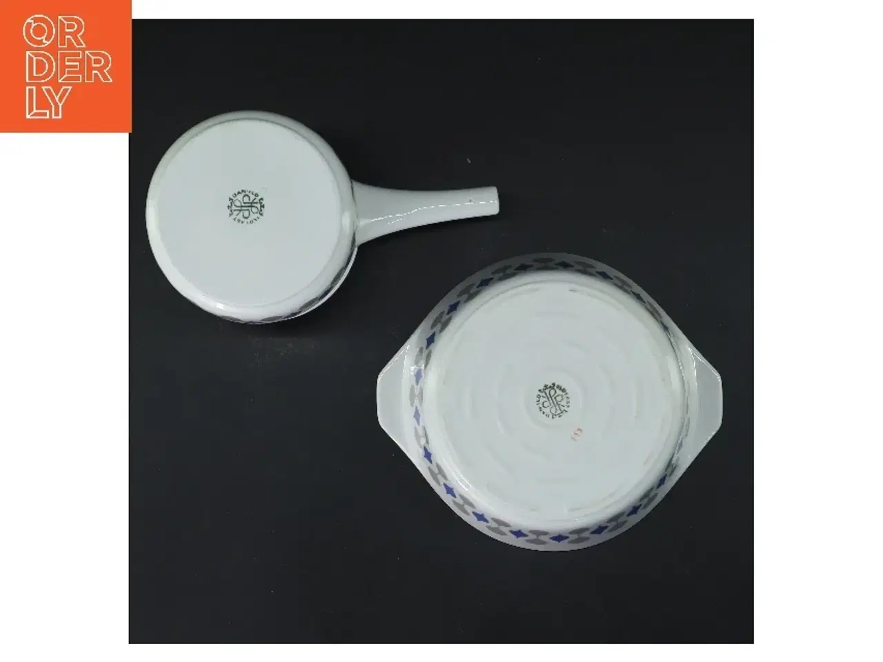 Billede 3 - Porcelæns grydesæt med mønster (str. Ø 15,5 cm)fra lyngby porcelæns fabrik