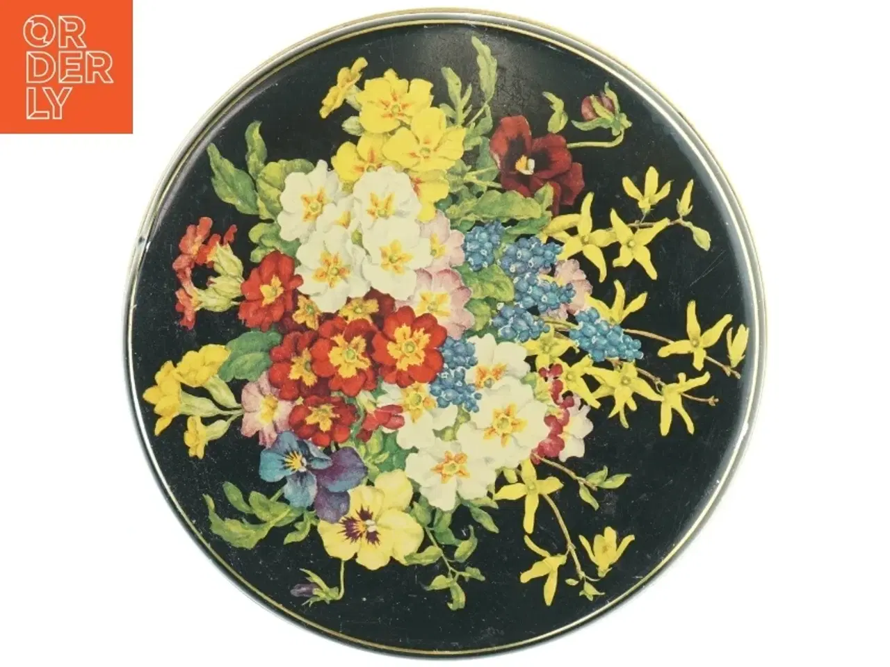 Billede 2 - Dekorativ Vintage opbevaringsdåse med blomsterdesign fra Ira (str. Ø 23 cm)