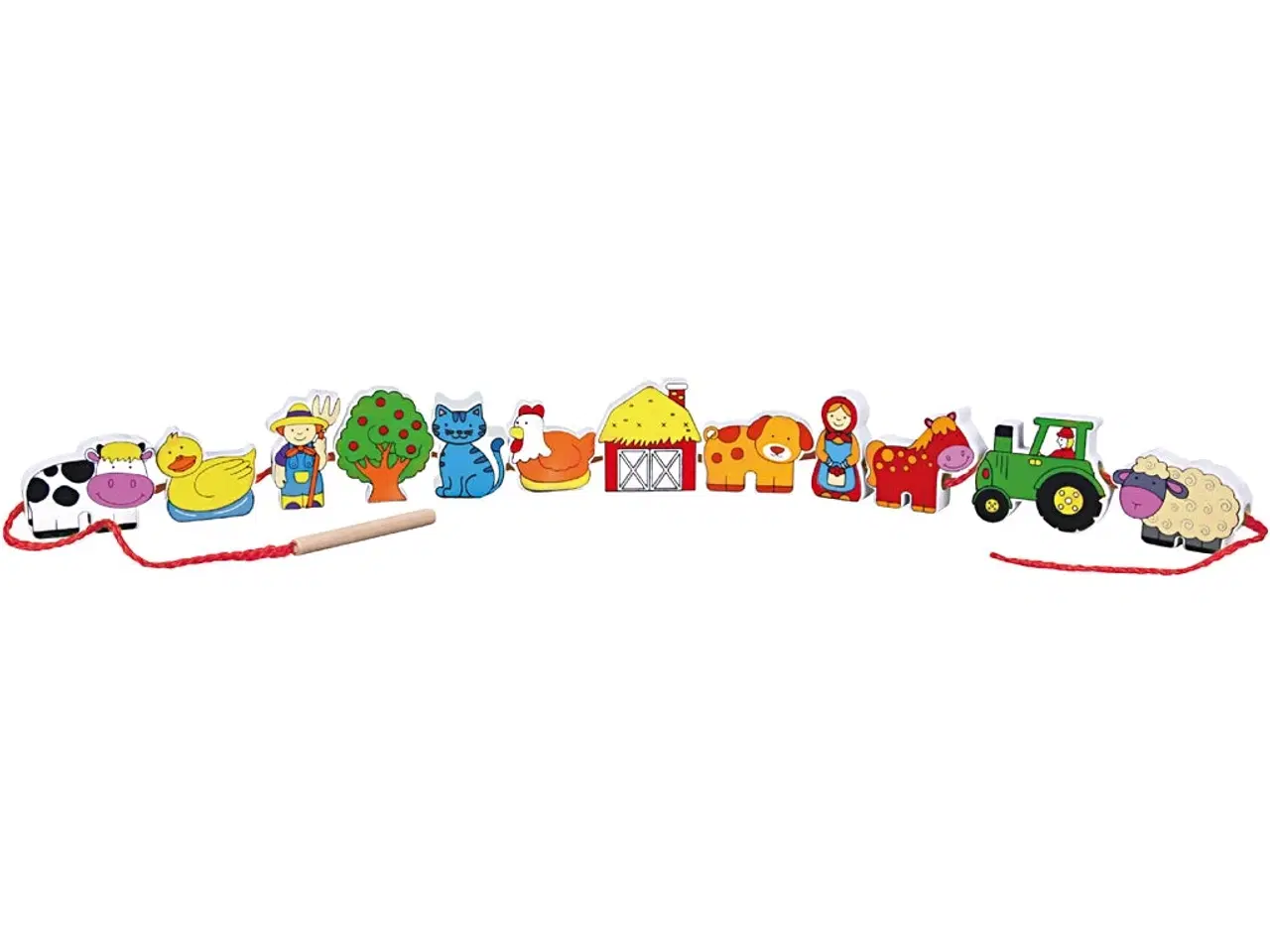 Billede 1 - VIGA Træfigurer på Snor - 13 Dele til Leg og Læring