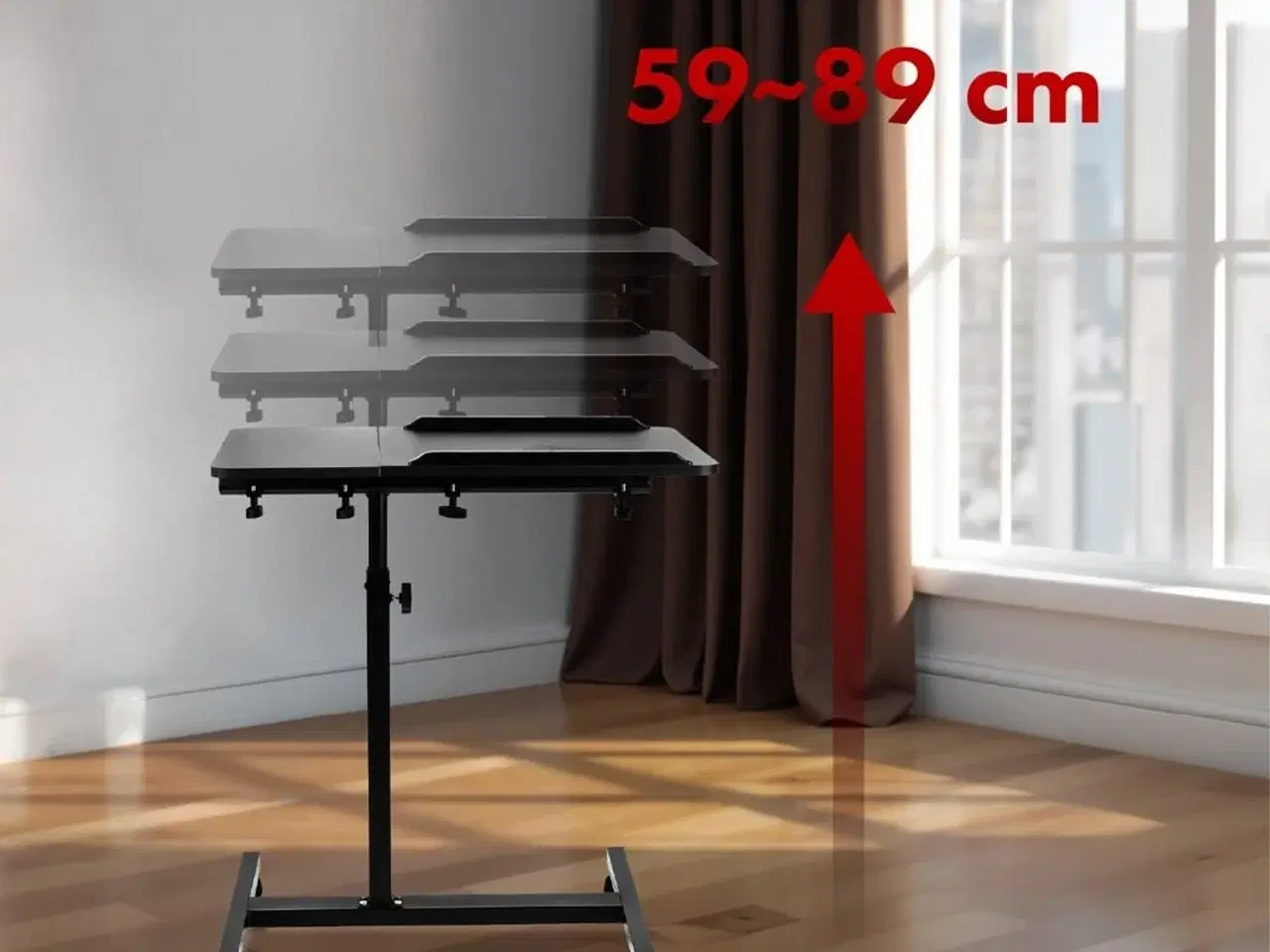 Billede 7 - Rullebord til laptop – Maclean, sort, højde 59–89 cm, 30 kg