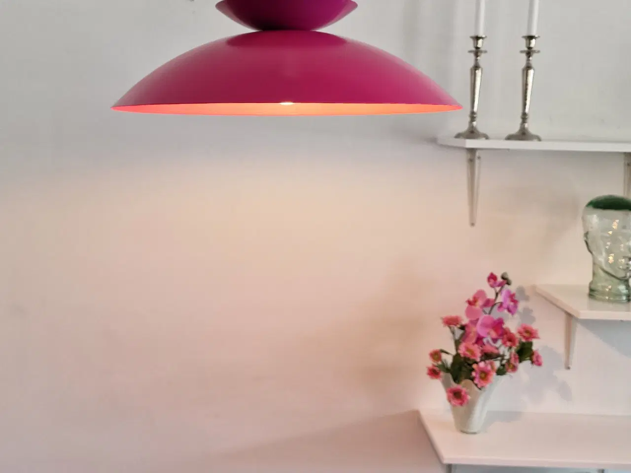Billede 1 - Stor funky og unik pendel fra 80'erne i pink, lill