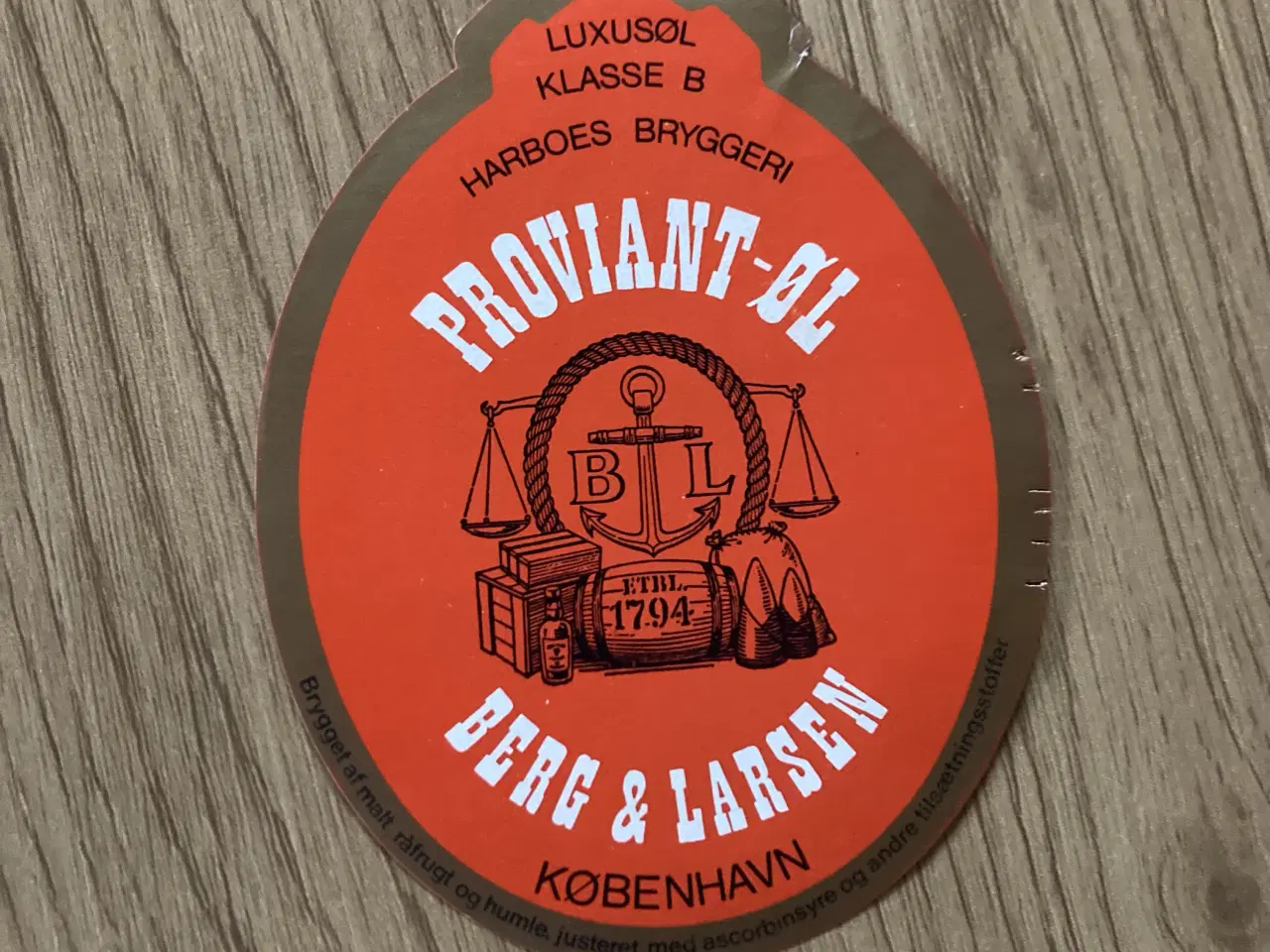 Billede 1 - Harboes Bryggeri – Proviant-Øl Berg & Larsen