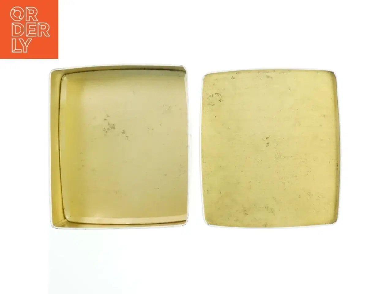 Billede 5 - Vintage Rektangulær metalæske med blomsterdesign (str. 24,5 x 21,5 cm)