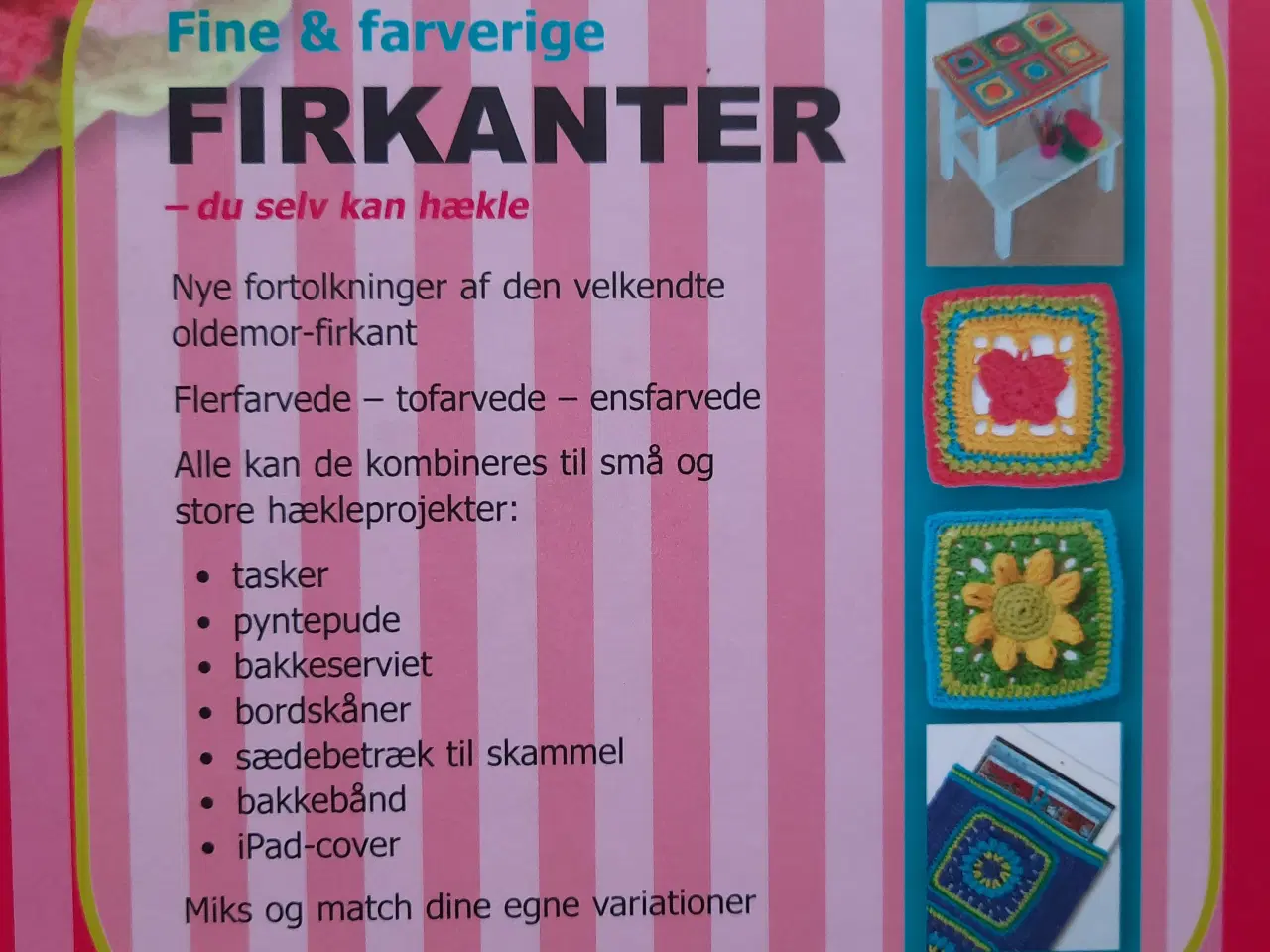 Billede 2 - Hæklebog Fine og farverige firkanter. 