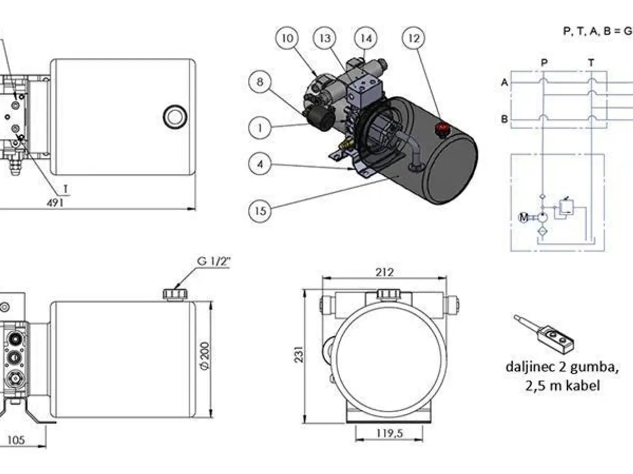 Billede 4 - MINI HYDRAULIKAGGREGAT 12V eller 24V - EV & DV