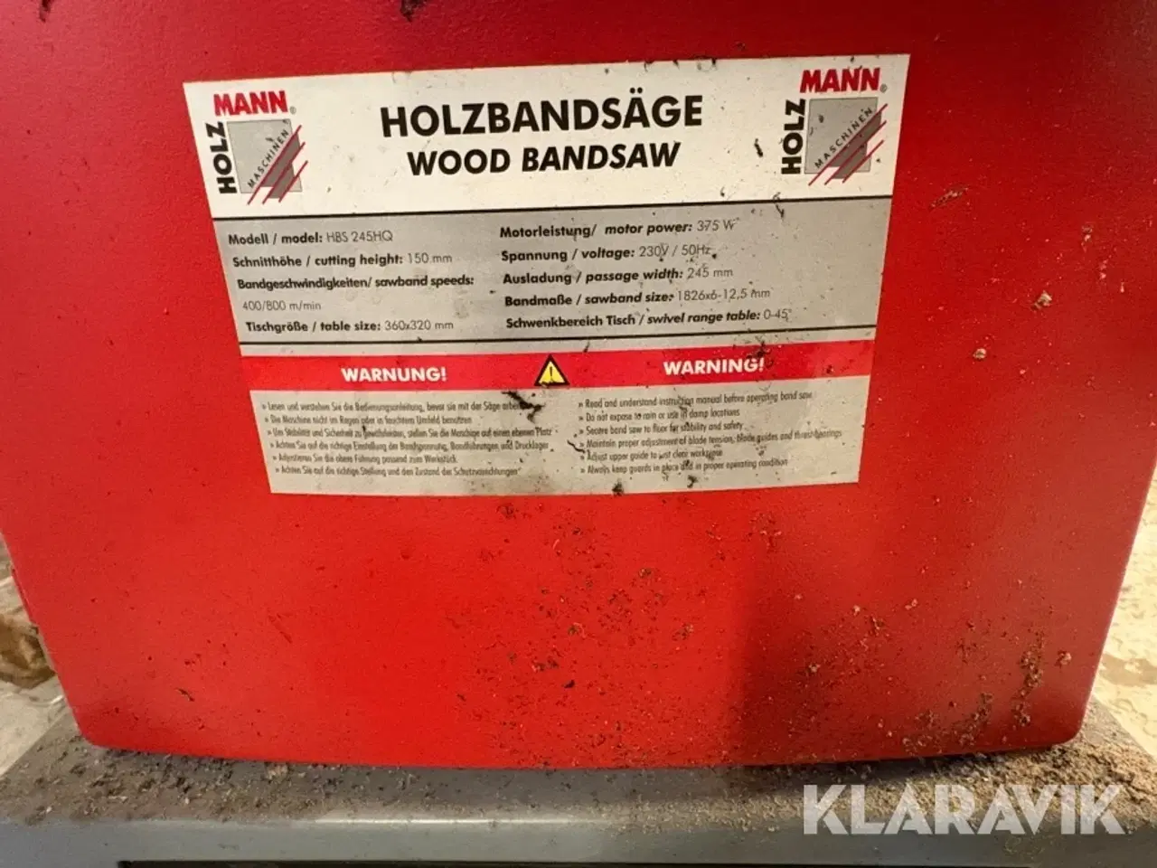 Billede 8 - Båndsav Holz Mann Hbs245hq