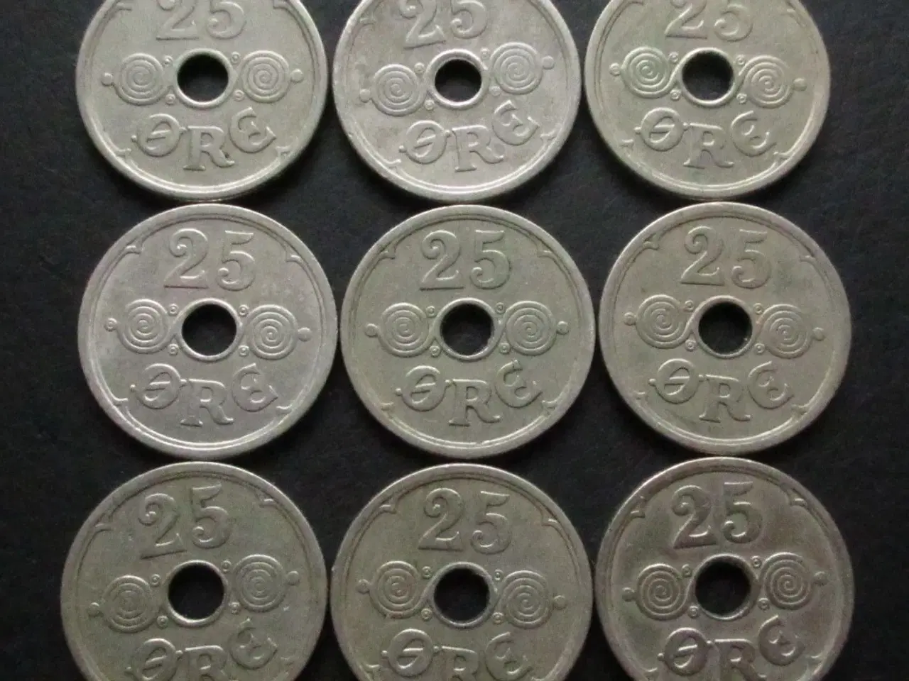 Billede 2 - 25 ører 1924-1940 Chr. X, 9 forskellige årstal