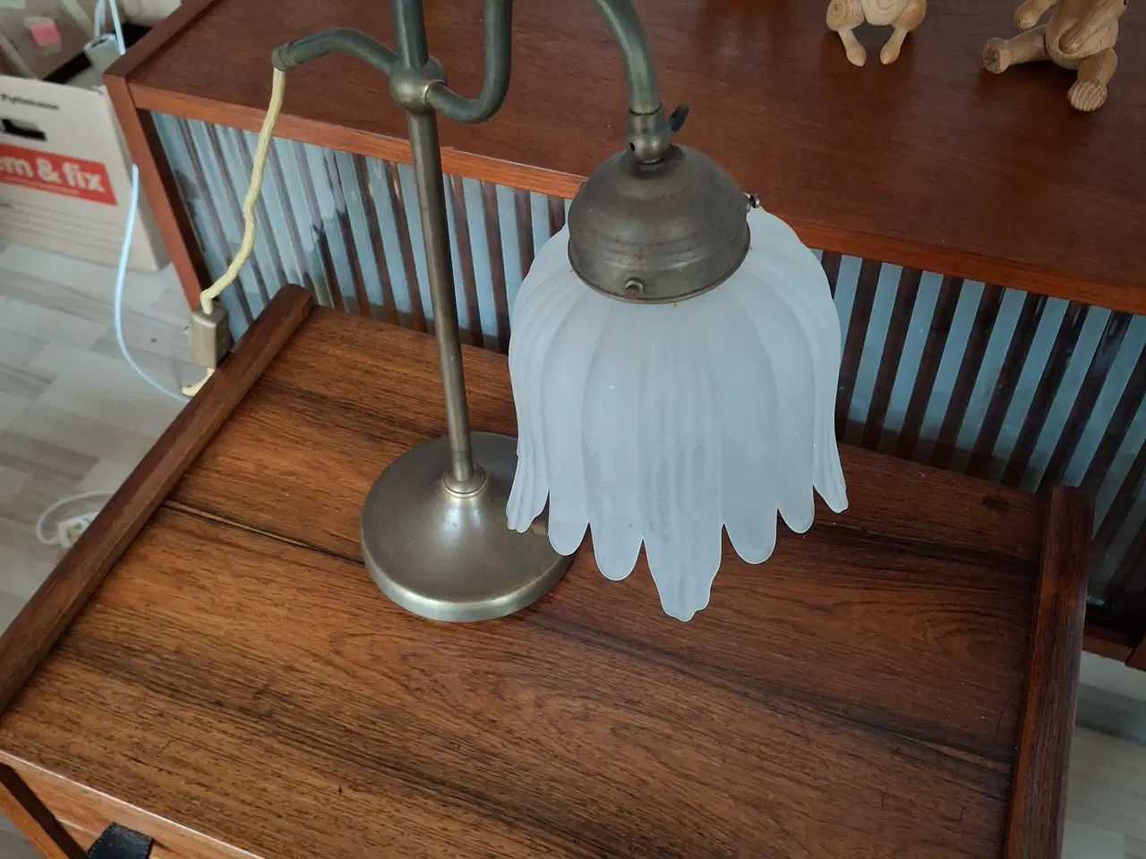 Billede 5 - Ældre dansk bordlampe I art nouveau stil 