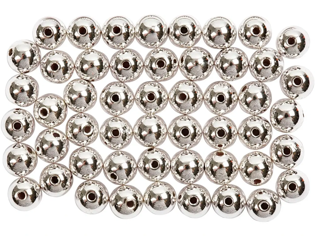 Billede 1 - Voksperler, diam. 5 mm, hulstr. 0,7 mm, sølv, 100stk./ 1 pk.