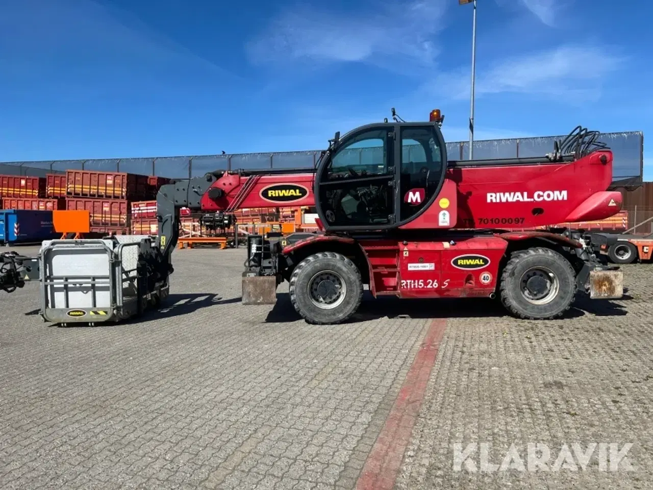 Billede 5 - Rotations Teleskoplæsser Magni RTH5.26 S med kranspil mandskabskurv gafler kranarm