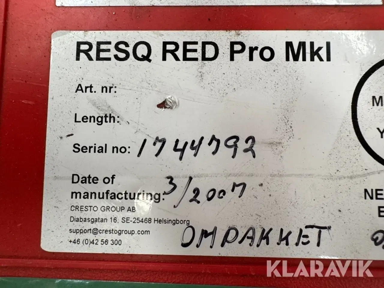 Billede 6 - Højderednings udstyr ResQ RED PRO mk1