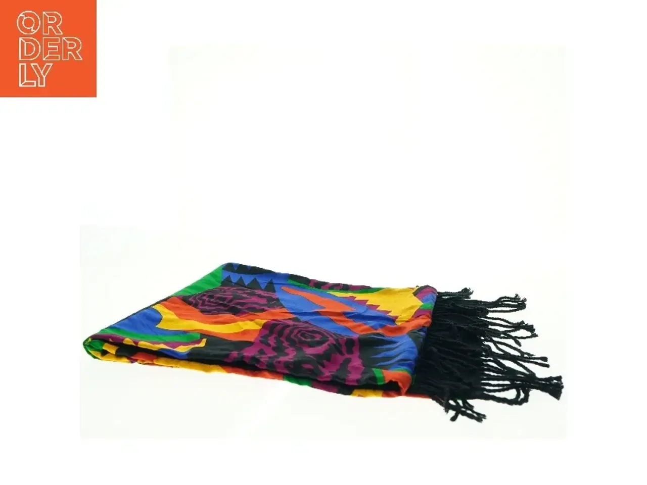 Billede 4 - Farverig tørklæde med frynser (str. 35. x, 160 cm)