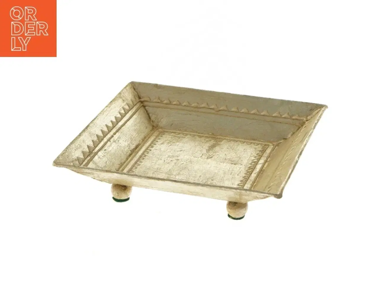 Billede 1 - Dekorativ bakke i metal (str. 13x13 cm)