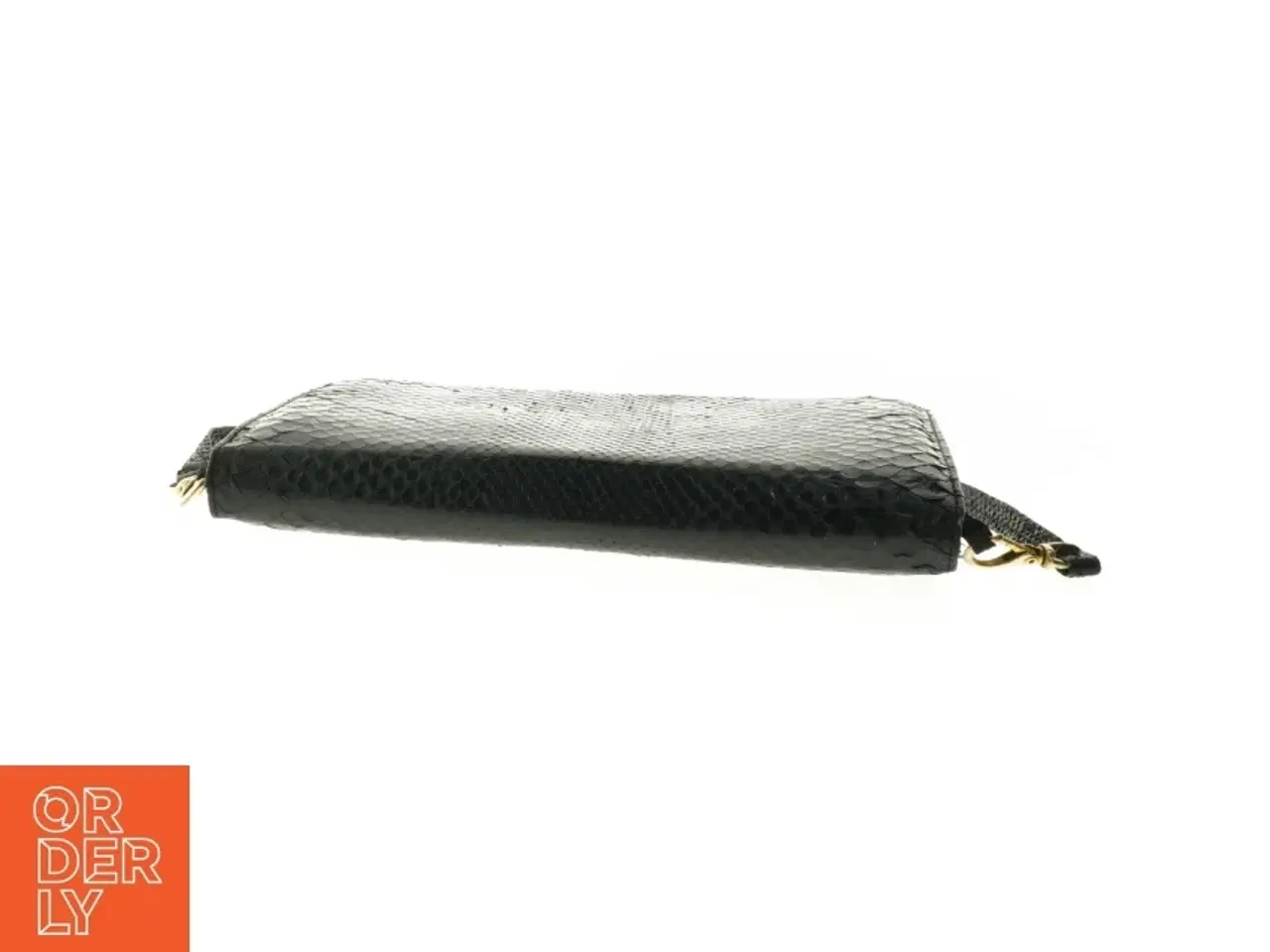 Billede 6 - Sort slangeskindstaske/clutch (str. 25 x 16,5 cm)