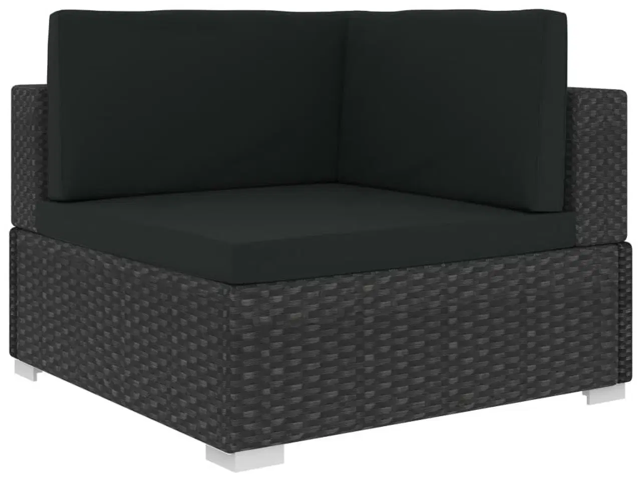 Billede 4 - Loungesæt til haven 8 dele med hynder polyrattan sort