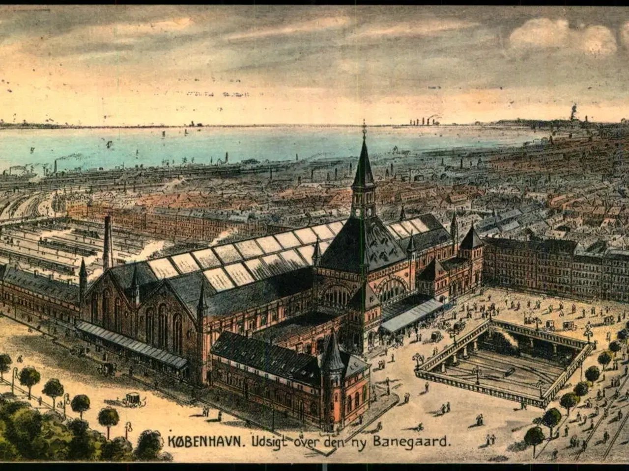 Billede 1 - København -  Udsigt over den ny Banegaard - Stender 17554 - Brugt