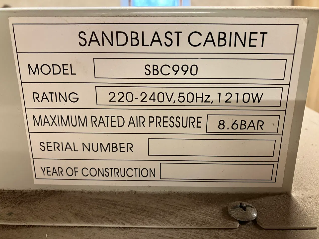 Billede 3 - Sandblæser kabine SBC990
