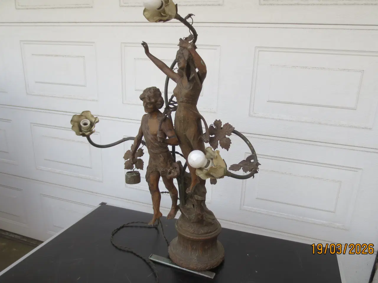 Billede 2 - 1 stk Art-Nouveau-lampe 1900