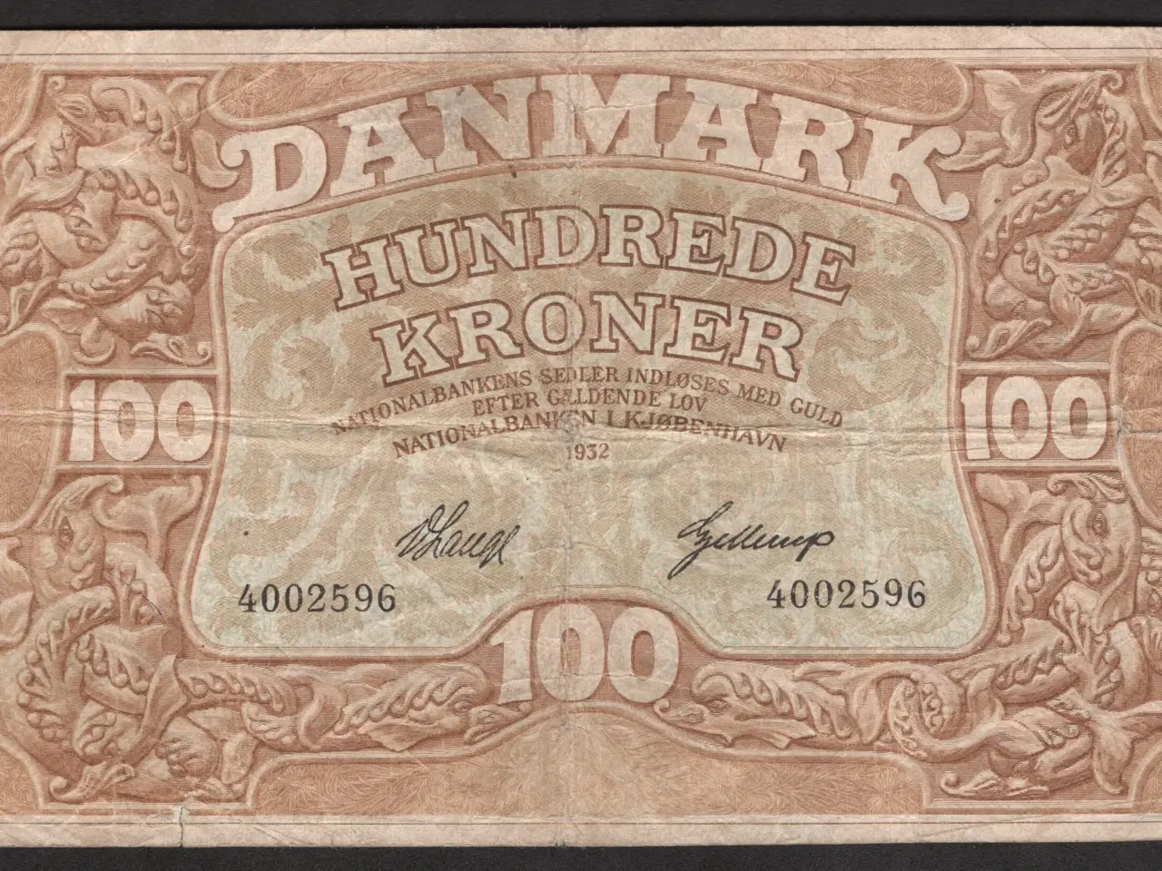 Billede 1 - Danmark 100 Kroner 1932 Heilmann 3