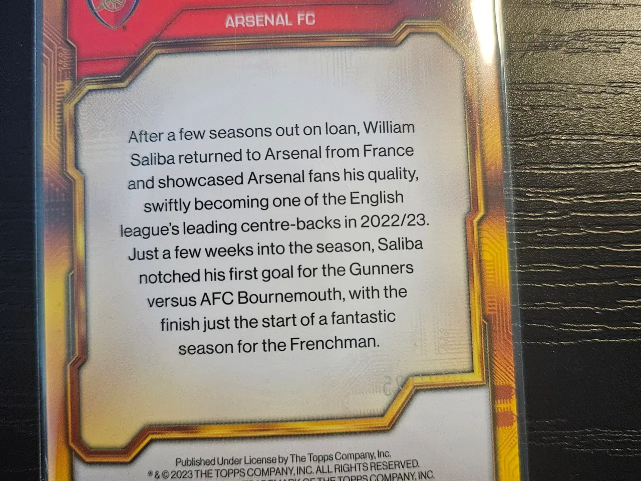Billede 2 - William Saliba 003/125 Fodboldkort