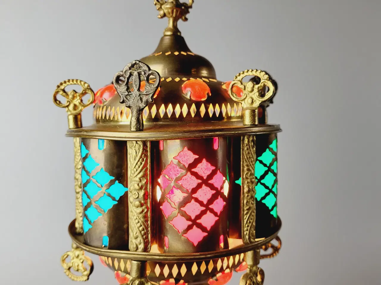 Billede 5 - ⭐️· Vintage Bordlampe i Messing med Onyxfod
