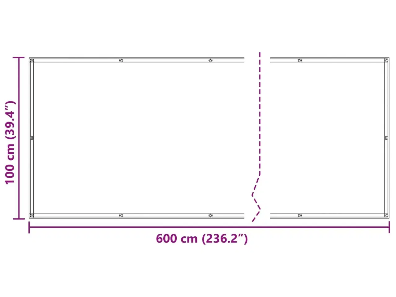 Billede 7 - Altan Skærm Sort 100 x 600 cm Oxford stof