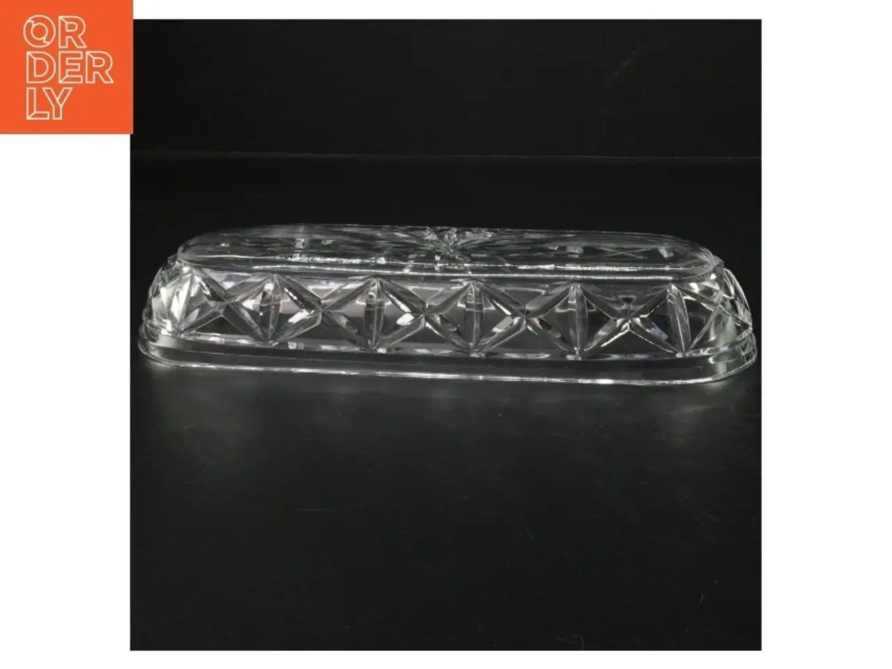 Billede 2 - Glasskål   brugt på gamle toiletborde (str. 25 x 8 cm)
