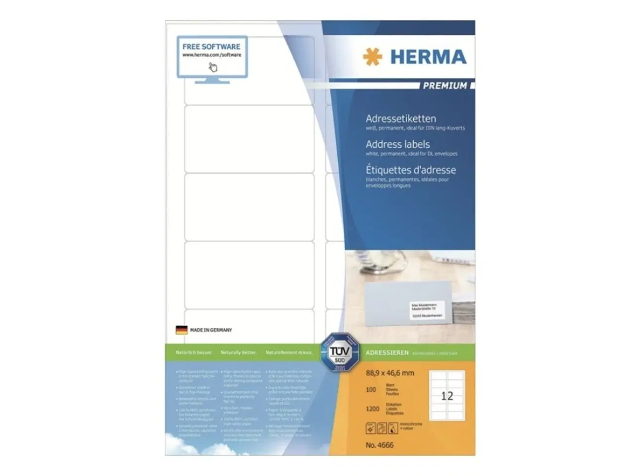 Billede 1 - Herma etiketter 88,9 x 46,6 mm. 