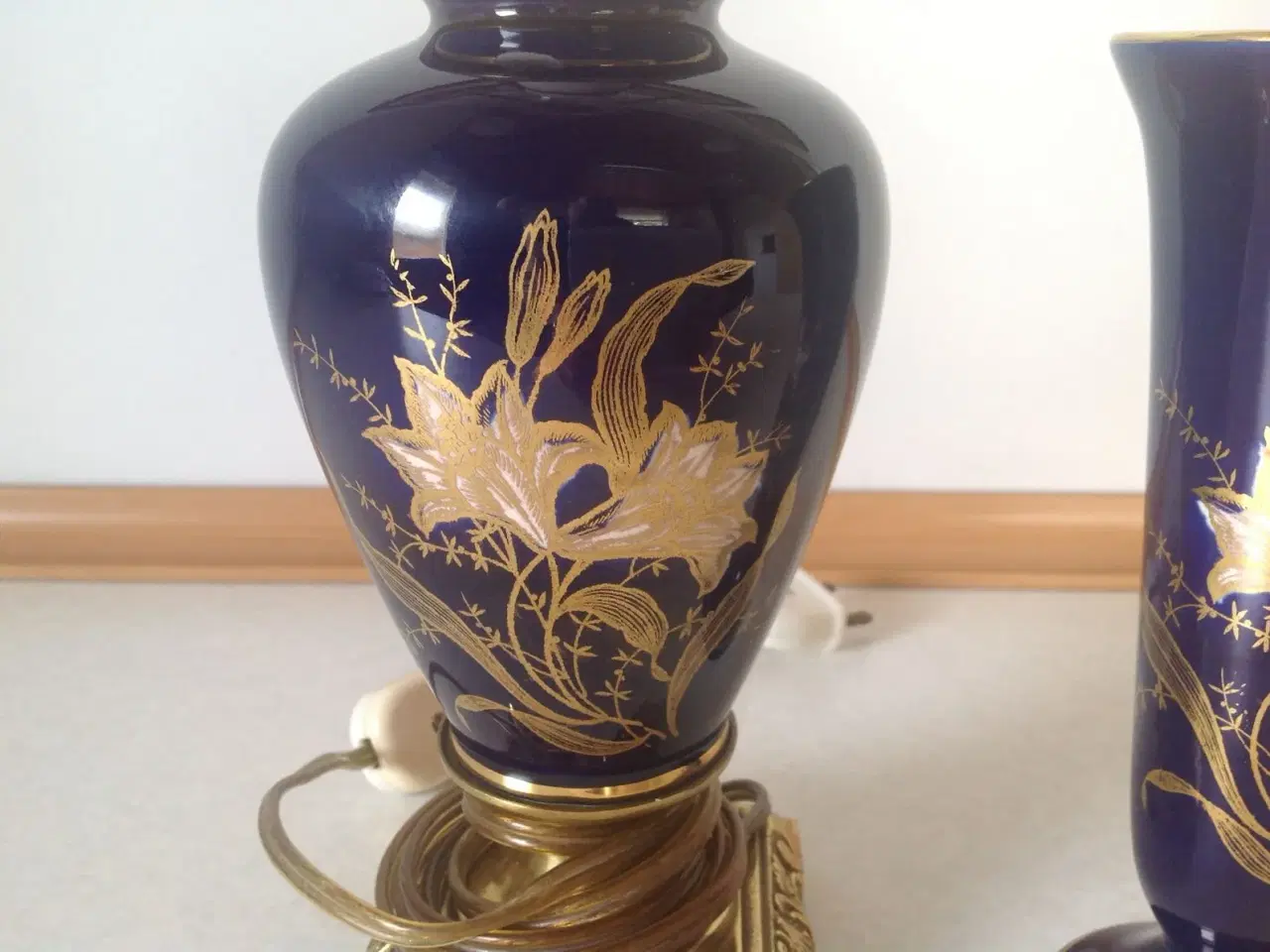 Billede 3 - Limburg Bordlampe+ vase koboltblå 