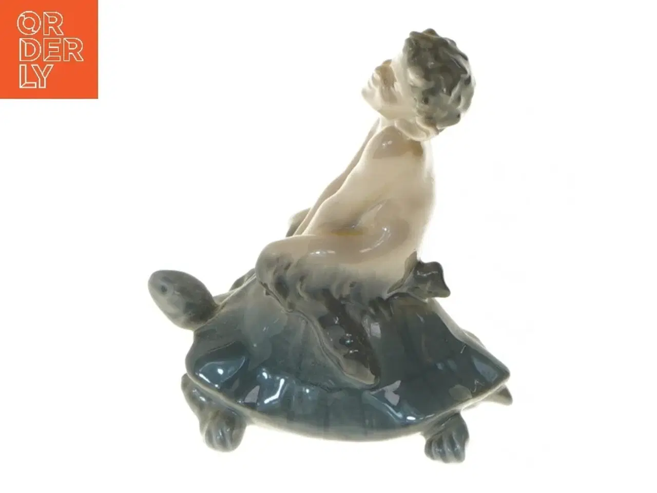 Billede 3 - Porcelænsfigur af faun på skildpadde fra Royal Copenhagen (str. 10 cm)