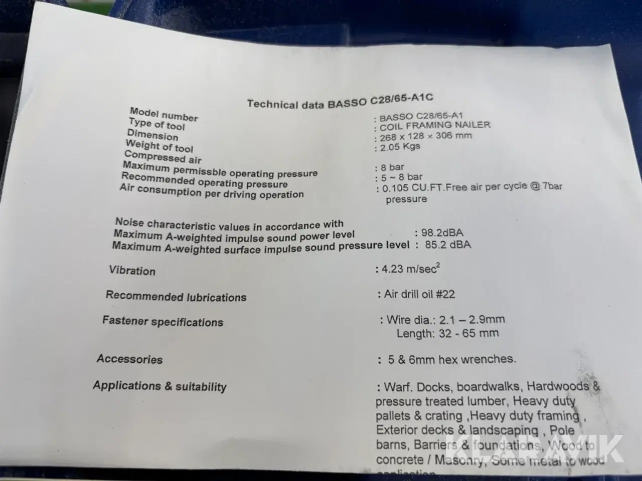 Billede 10 - Søm- og boltpistol Basso C28/65-a1c