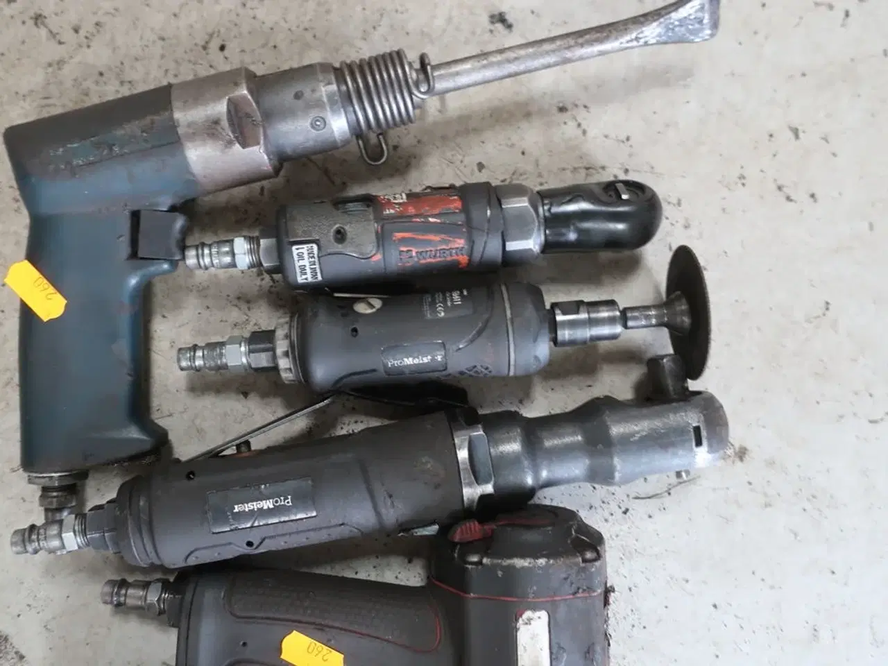 Billede 2 - Trykluftsnøgle samt 4 stk. pneumatisk værktøj