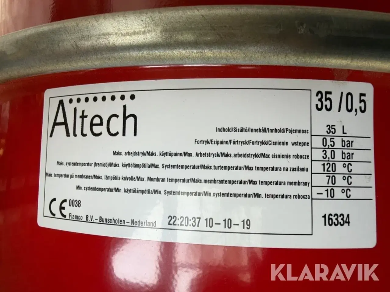 Billede 4 - Ekspansionsbeholder Altech 35/0,5