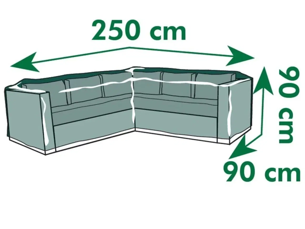 Billede 4 - overtræk til L-formet havemøbler 250 x 90 x 90 cm