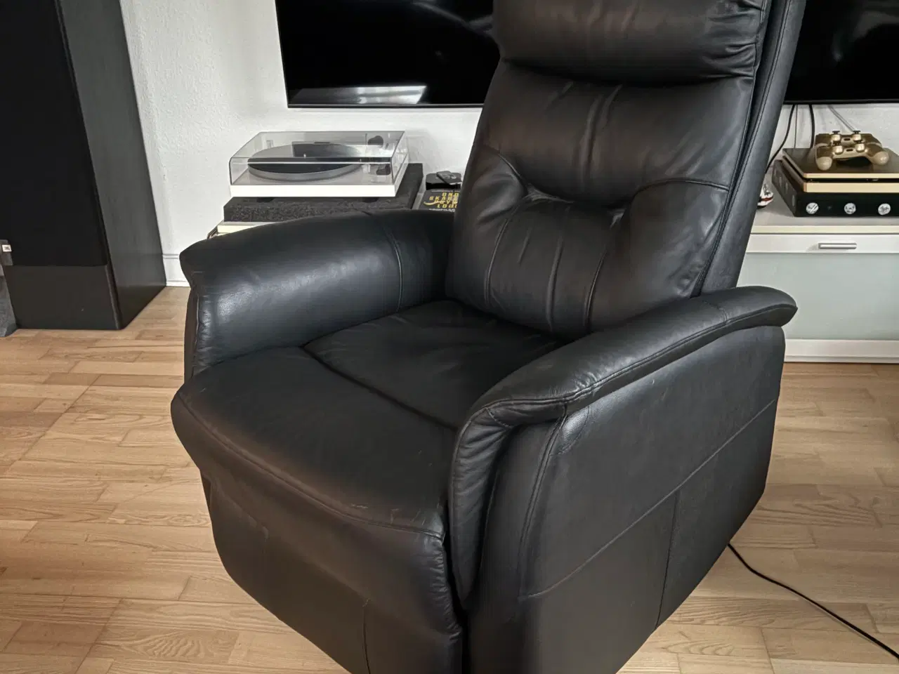 Billede 3 - Sort læder lænestol