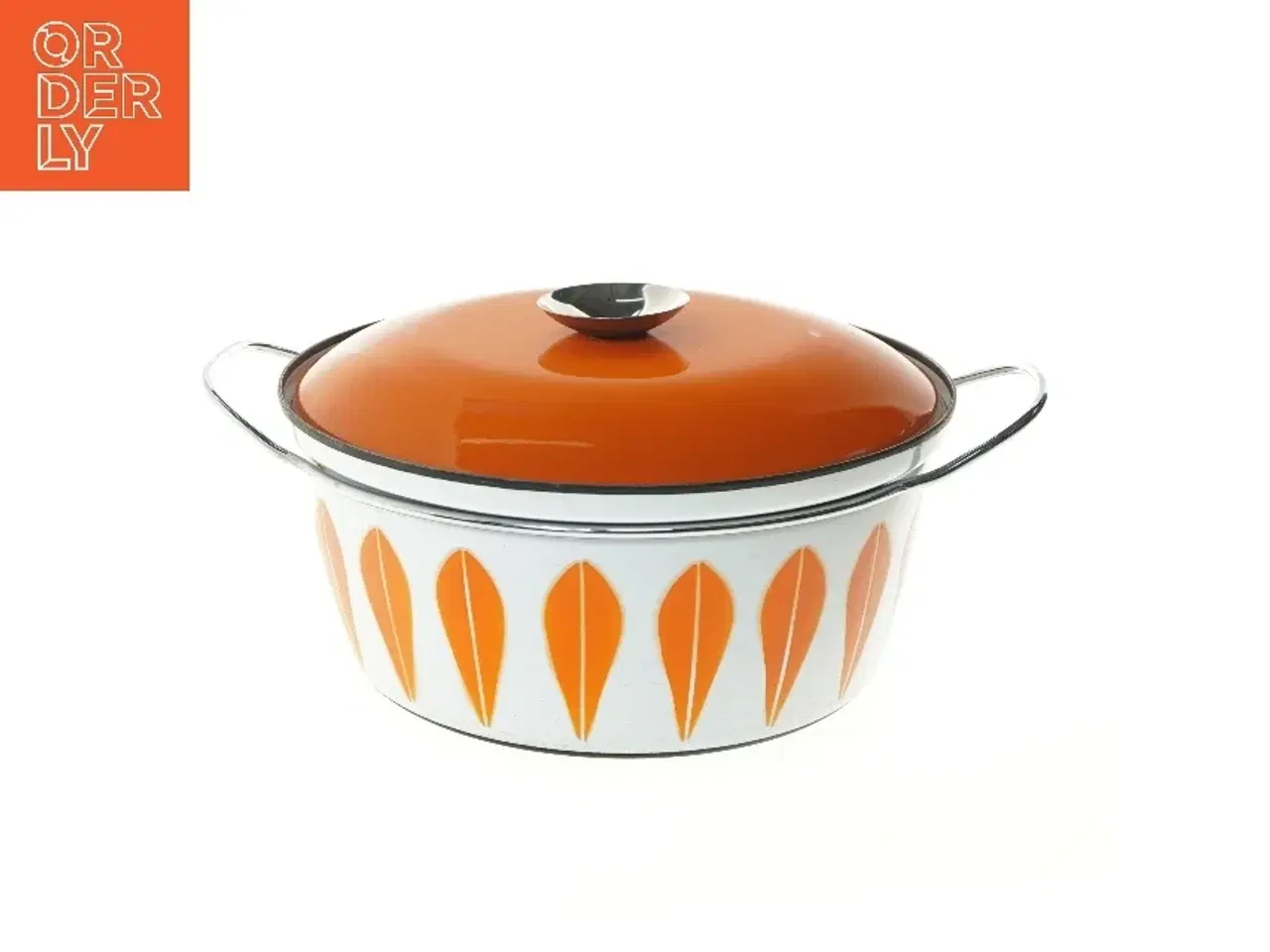 Billede 1 - Stor Lotus Lyngby emaljegryde med låg og håndtag (str. Ø 27cm længde 13 cm)