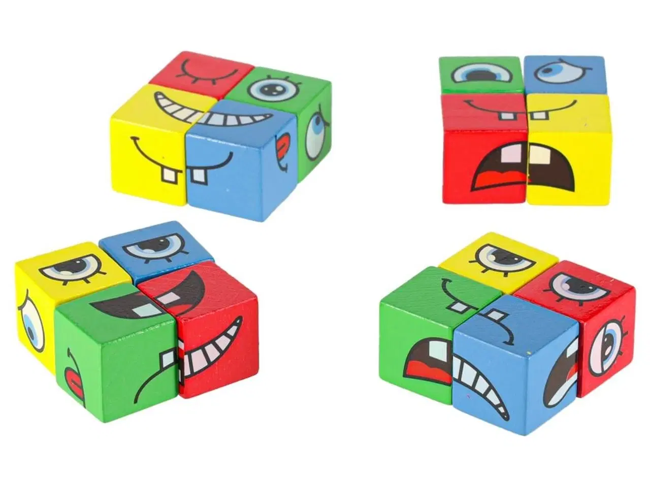 Billede 12 - Puslespil med skiftende ansigter – kreative klodser og kort (64 kort, 16 klodser)