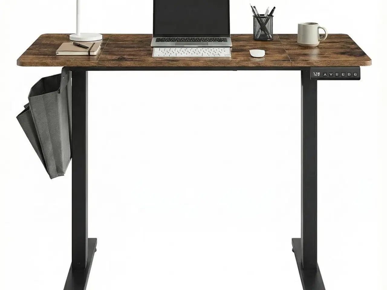 Billede 2 - Elektrisk hæve-sænkebord 120,1 × 60,1 cm - 4 hukommelser, USB‑C, rustik brun