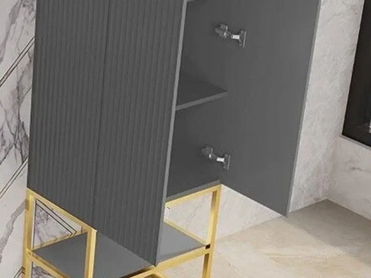 Billede 2 - Baderumsmøbel, Angels Grey Side Cabinet