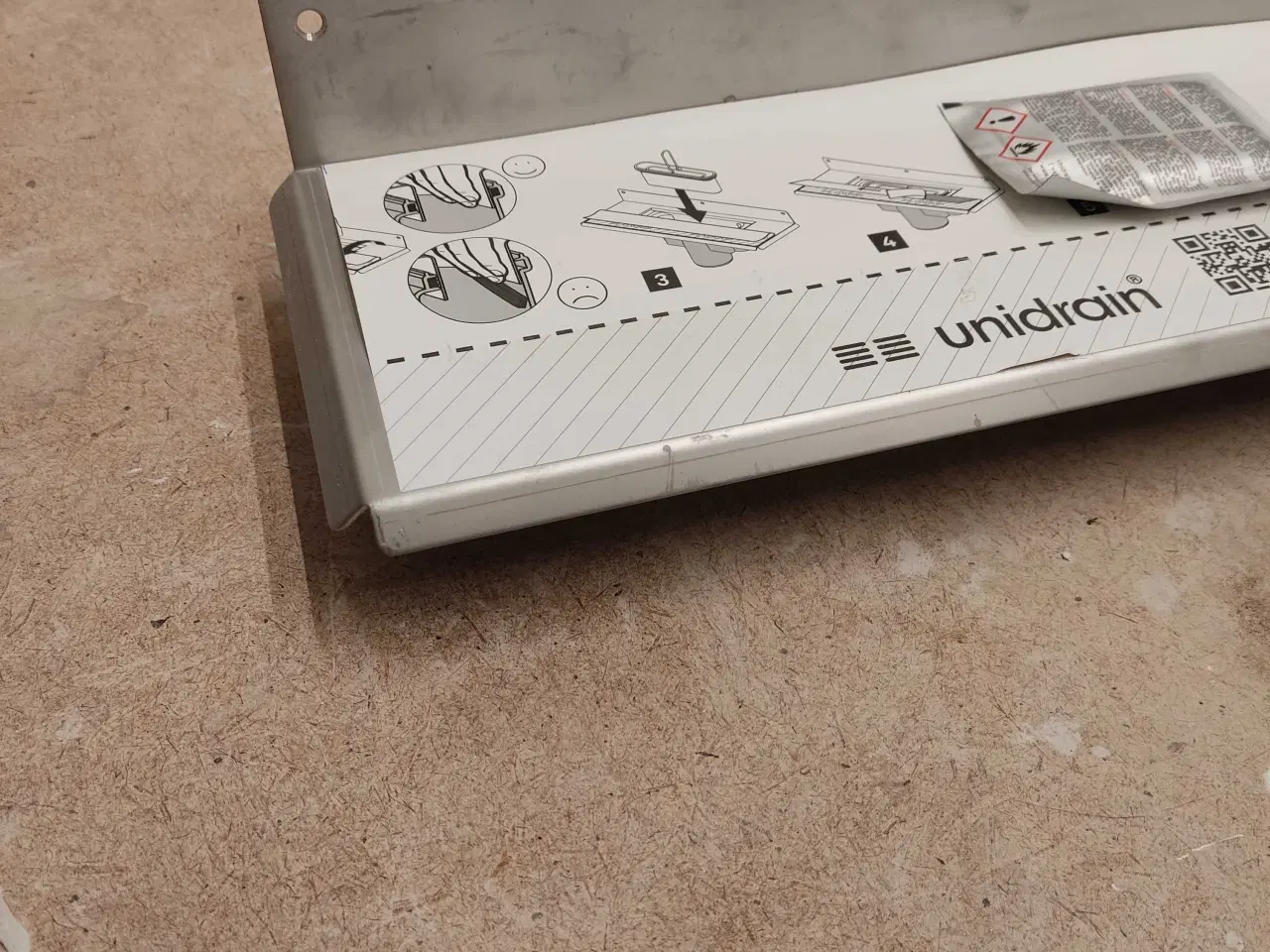 Billede 4 - Unidrain afløbsarmatur 800mm mod væg-højre.