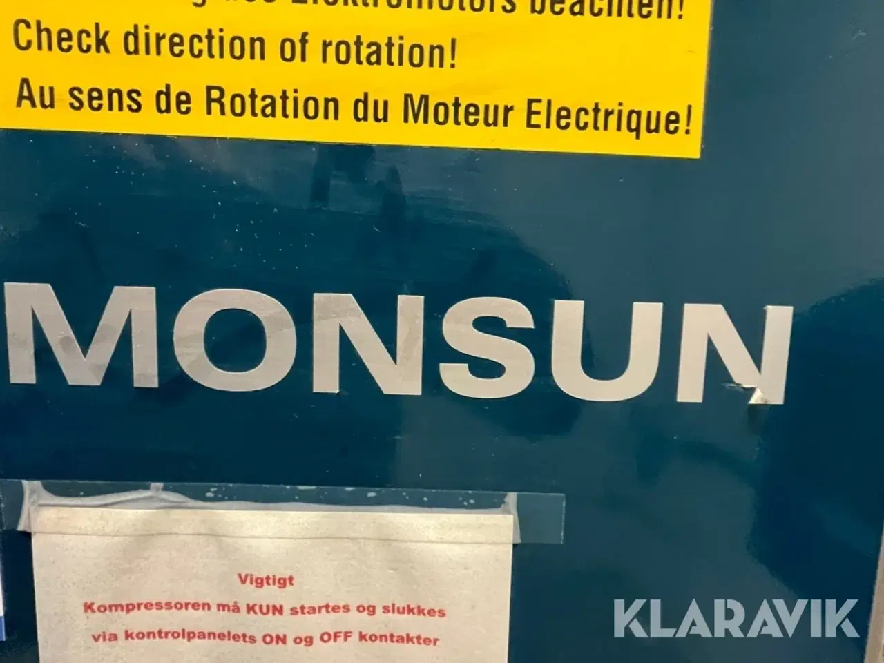 Billede 4 - Compressor med tørreanlæg MONSUN 500 liters tank