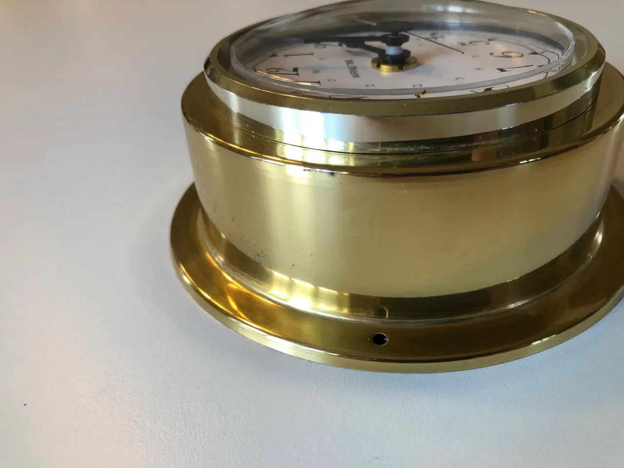 Billede 4 - Flot messing skibsur og barometer med patina