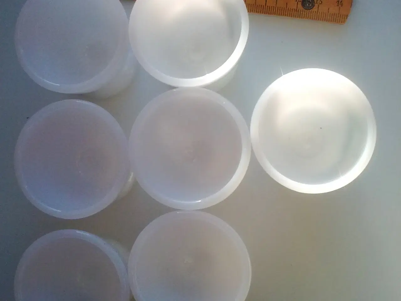 Billede 4 - Opal hvid glas æggebæger x 7 SAMLET m 2 æbler