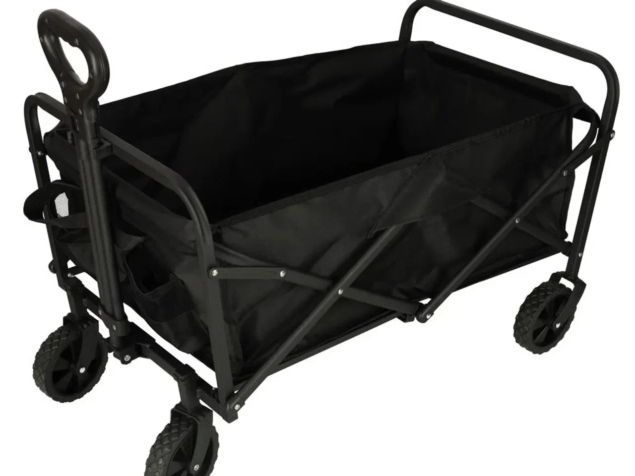 Billede 3 - Sammenklappelig transportvogn 100 l – 360° forhjul og teleskophåndtag, sort