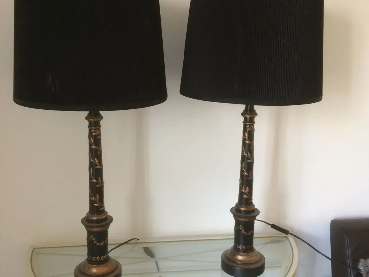 Billede 2 - Høje lamper, sort med kobberfarve