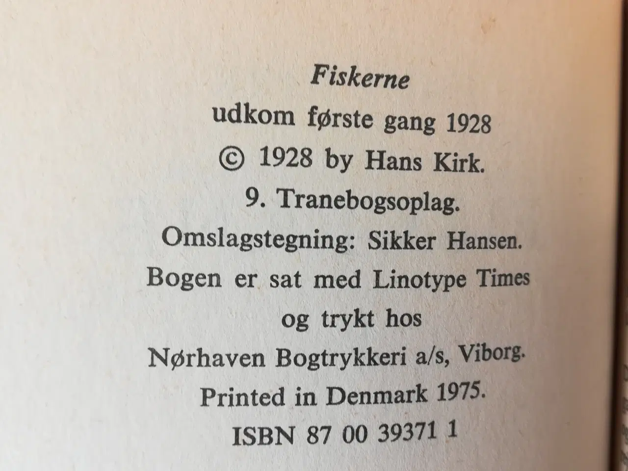 Billede 2 - FISKERNE + SKYGGESPIL, af Hans Kirk sælges samlet 