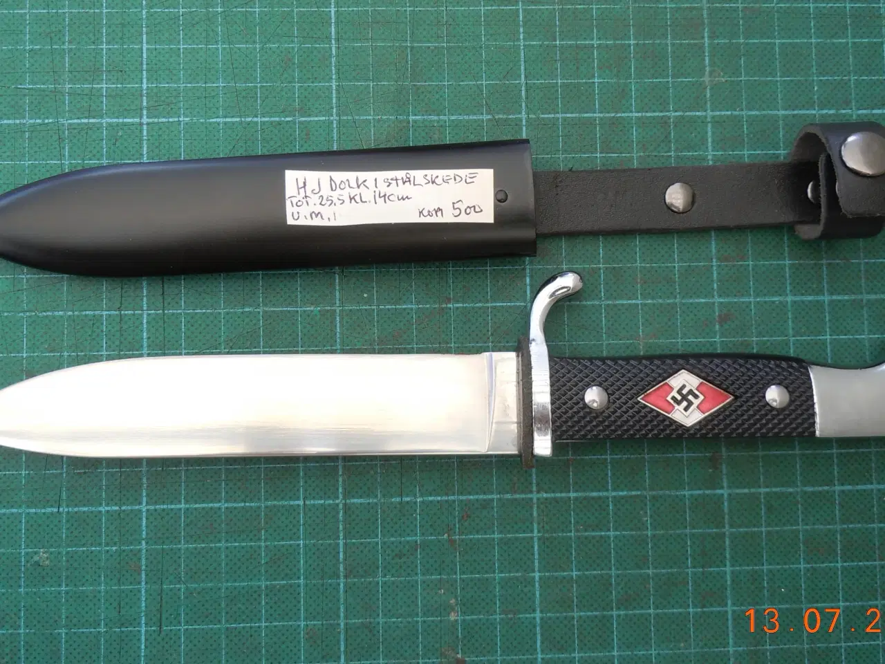 Billede 2 - H J Kniv i stålskede.