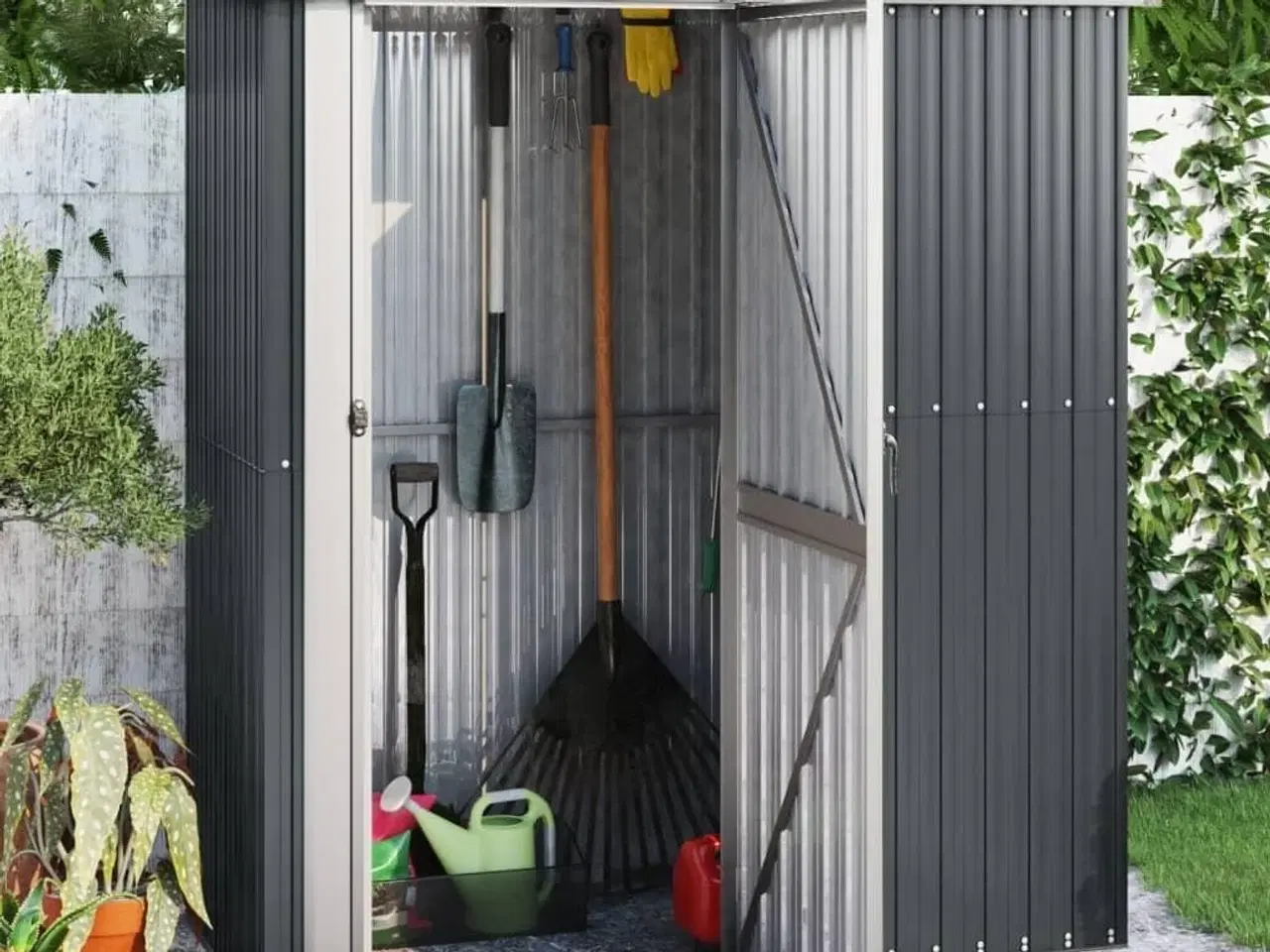 Billede 1 - Haveskur 180,5x97x209,5 galvaniseret stål antracitgrå