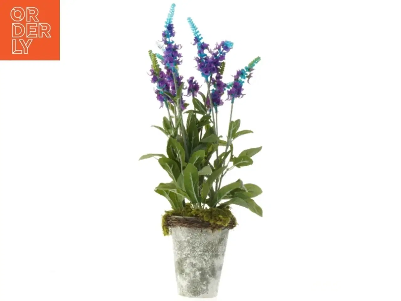 Billede 2 - Kunstig plante med blomster i potte (str. 45 cm)